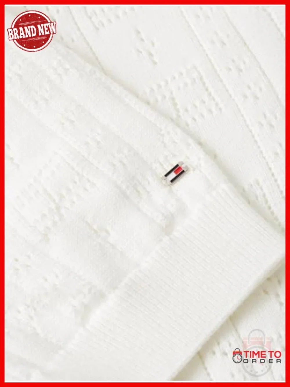 Short Sleeve Cotton Polo Sweater Pointelle Knit Cropped with Puff Sleeve